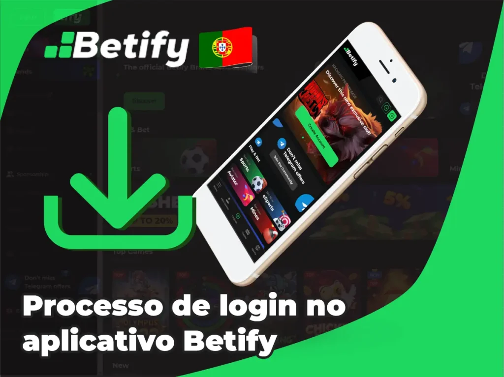 Processo de login no aplicativo Betify